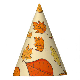 Leaf Concept: Autumn Symbol Pattern Party Hat