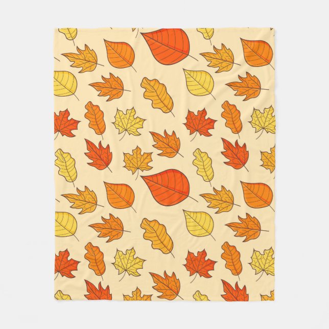 Leaf Concept Pattern. Leaf Fall and Autumn Symbol, Fleece Blanket (Front)
