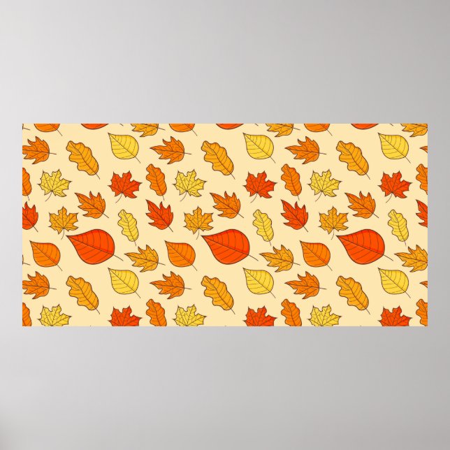 Leaf Concept Pattern. Leaf Fall and Autumn Symbol, Poster (Front)