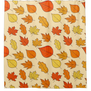 Leaf Concept Pattern. Leaf Fall and Autumn Symbol, Shower Curtain
