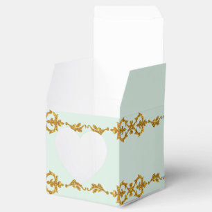 Leaf Damask Art Nouveau Glitter Reception Decor Favour Box