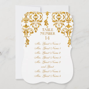 Leaf Damask Art Nouveau Table Seating Chart Invitation