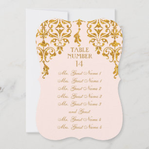 Leaf Damask Art Nouveau Table Seating Chart Invitation
