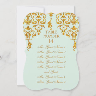 Leaf Damask Art Nouveau Table Seating Chart Invitation
