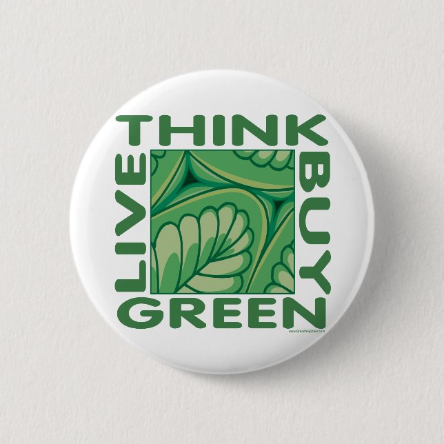 Leaf Design 6 Cm Round Badge (Front)
