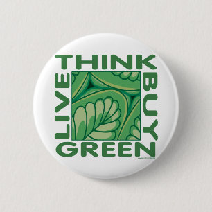 Leaf Design 6 Cm Round Badge
