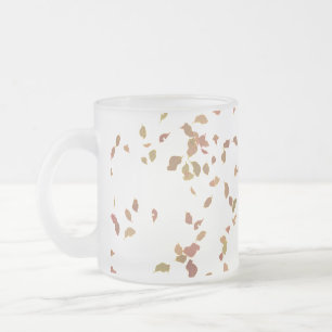 Leaf Design Frosted Glass Mug