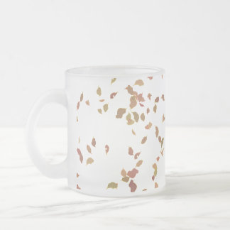 Leaf Design Frosted Glass Mug
