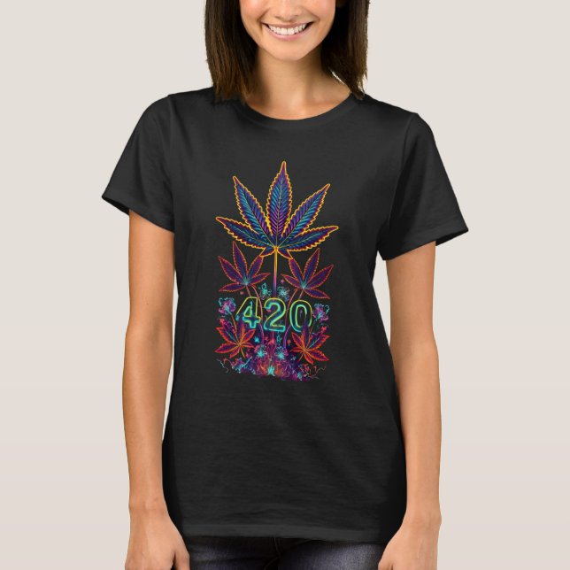 Leaf Design Sticker  T-Shirt (Front)