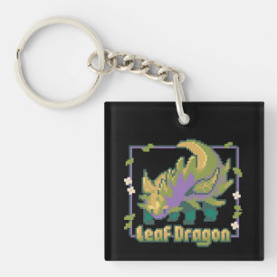 Leaf Dragon, pixel art Key Ring
