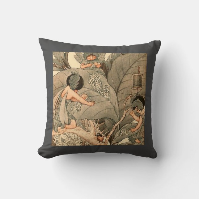 Leaf Faeries Mending Leaves Cushion (Front)
