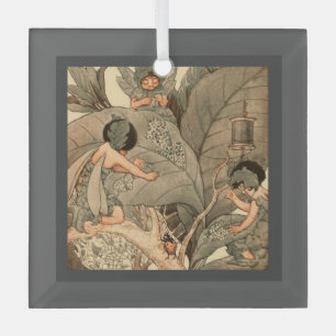 Leaf Faeries Mending Leaves Glass Tree Decoration