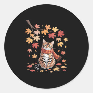Leaf Fall Tree Hello Autumn Thanksgiving It’s Fall Classic Round Sticker
