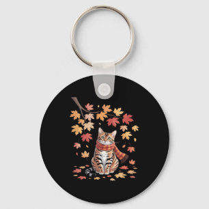 Leaf Fall Tree Hello Autumn Thanksgiving It’s Fall Key Ring