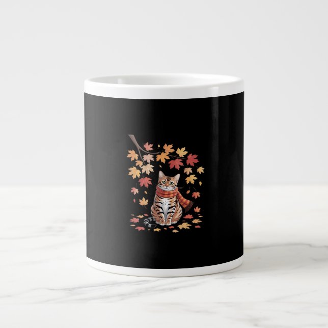 Leaf Fall Tree Hello Autumn Thanksgiving It’s Fall Large Coffee Mug (Front)
