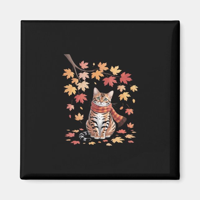 Leaf Fall Tree Hello Autumn Thanksgiving It’s Fall Magnet (Front)