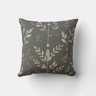 Leaf & Fern Design Dark Pastel Pattern Cushion
