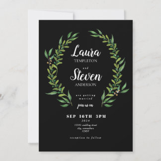 Leaf Frame Wedding  Invitation