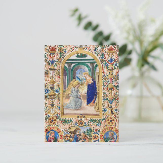 Leaf from a Book of Hours  Holiday Postcard (Standing Front)
