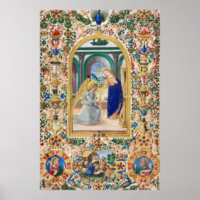 Leaf from the Book of Hours Annunciation  Poster (Front)