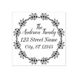 Leaf Garland Customisable Family Address Stamp