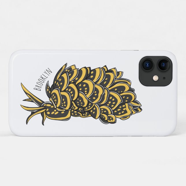 Leaf gilled sea slug cartoon illustration  Case-Mate iPhone case (Back (Horizontal))