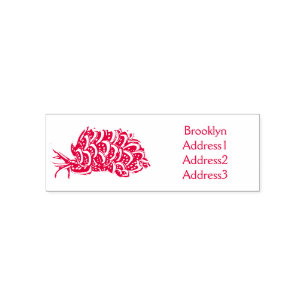 Leaf gilled sea slug cartoon illustration  self-inking stamp