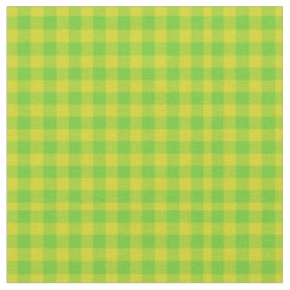 Leaf Green and Yellow Check Gingham Pattern Fabric