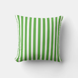 Leaf Green Autumnal Stripes Cushion