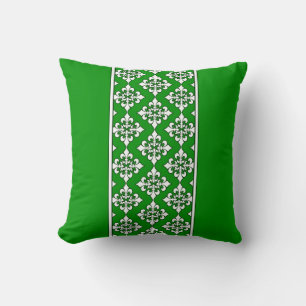 Leaf Green with Fleur de Lis Pattern Pillow