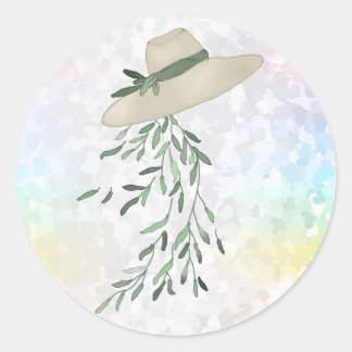 Leaf Hat Classic Round Sticker