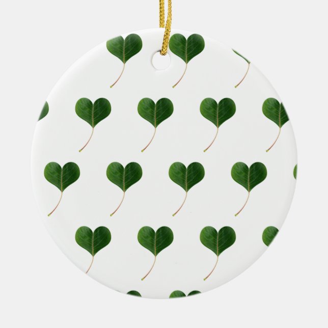 Leaf heart ceramic tree decoration (Front)