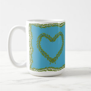 Leaf heart shaped mug