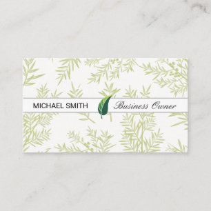 Leaf Illustration Juniper Branches Business Card