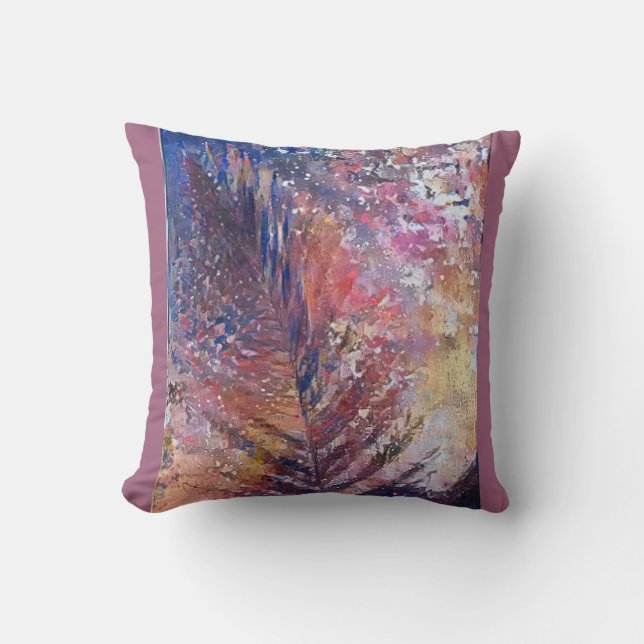 leaf in nature boho design cushion (Front)