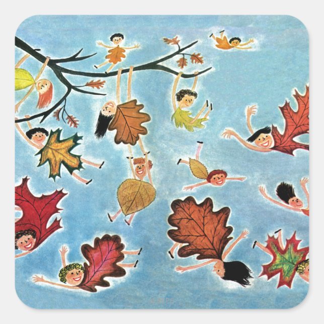 Leaf Kids Square Sticker (Front)