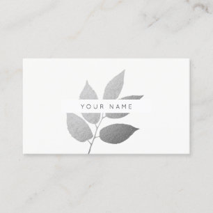 Leaf Laurel Eco  Botanic Silver Gray White Business Card