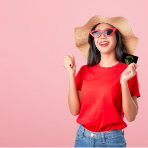 Leaf Laurel Fern Botanic Green Serpentine Black Business Card