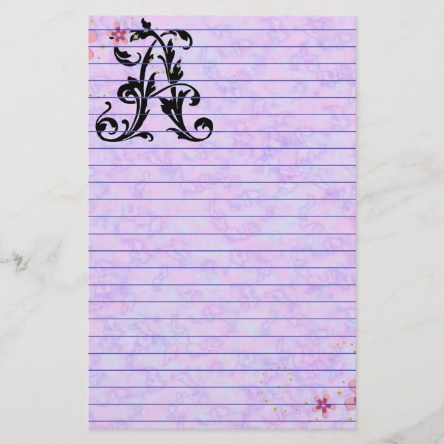 Leaf Letter A Stationery (Front)