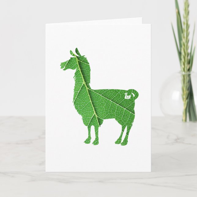 Leaf Llama Greeting Card (Front)