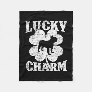 Leaf Lucky Charm French Bulldog St Patrick's Day  Fleece Blanket