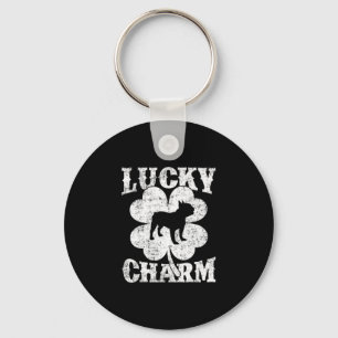 Leaf Lucky Charm French Bulldog St Patrick's Day Key Ring