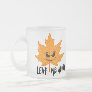 Leaf me alone autumn fall spooky skull mug