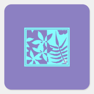 Leaf Motif Square Stickers