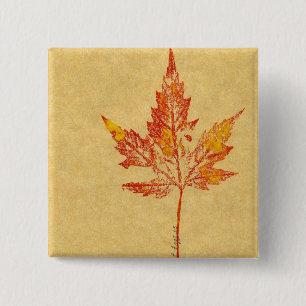 Leaf Nature Prints Button
