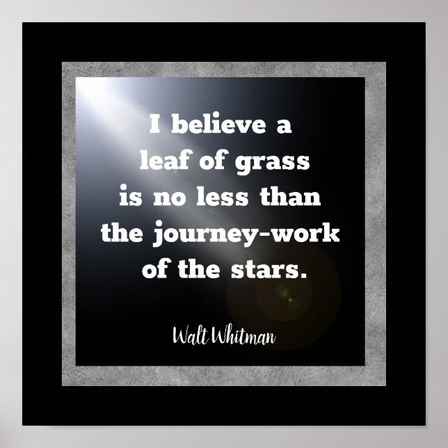 Leaf of Grass - Walt Whitman art Poster (Front)