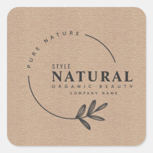 Leaf organic beauty and cosmetics  square sticker