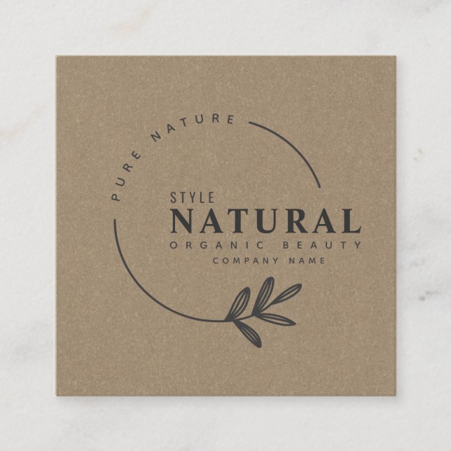 Leaf Organic Beauty Square Business Card (Front)
