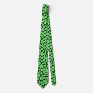 Leaf Pattern 02 - Mint Green on Dark Green Tie