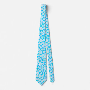 Leaf Pattern 02 - White on Sky Blue Tie
